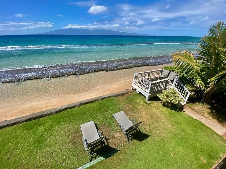 Oceanfront With Aircon-Hear The Waves-Amazing Views-Wifi Appartement Lahaina Buitenkant foto